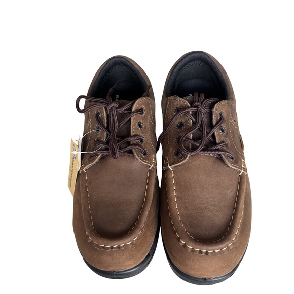 Nautilus N1826 Composite Toe Work Shoes 9 Wide Brown Leather Slip Resistant - Picture 2 of 10